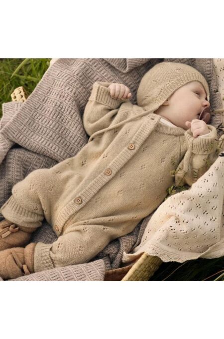 LilAtelier - Warmer Strick-Strampler - Safari Melange