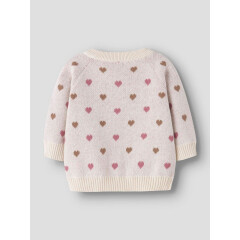LILAtelier - Baby Strickjacke mit Herzen - Turtledove/...