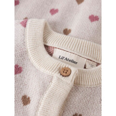LILAtelier - Baby Strickjacke mit Herzen - Turtledove/ Sepa Tint