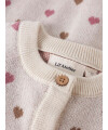 LILAtelier - Baby Strickjacke mit Herzen - Turtledove/ Sepa Tint