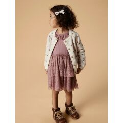 LIL`Atelier - Strickjacke mit Herzen - Turtledove/ Sepia...