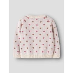 LIL`Atelier - Strickjacke mit Herzen - Turtledove/ Sepia Tint