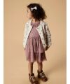 LIL`Atelier - Strickjacke mit Herzen - Turtledove/ Sepia Tint