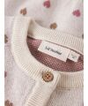 LIL`Atelier - Strickjacke mit Herzen - Turtledove/ Sepia Tint