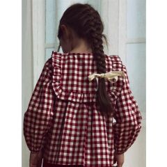 LilAtelier - Kleinkind Blüschen kariert - Red Dahlia