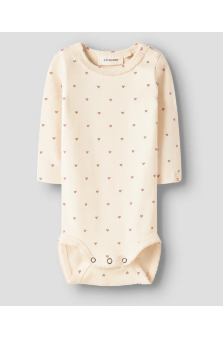 LIL-`Atelier - Süßer Body mit Herzen-Print- Turtledove