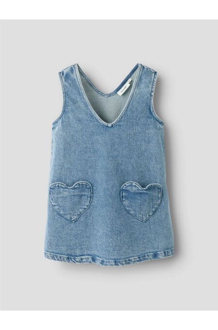 Lill´Atelier - Kleinkind Jeans-Trägerkleidchen - Medium Blue Denim