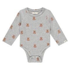 A TINY STORY - Baby Langarmbody Bärchen - Light Grey...