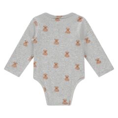 A TINY STORY - Baby Langarmbody Bärchen - Light Grey...