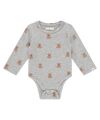 A TINY STORY - Baby Langarmbody Bärchen - Light Grey Melange