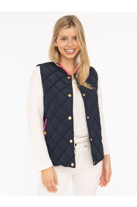 Zwillingsherz - Steppweste kurz "Classic Diamond"- marine