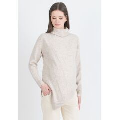Attesa - Rollkragen Pulli Andrea sand -  one size