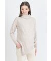 Attesa - Rollkragen Pulli Andrea sand -  one size