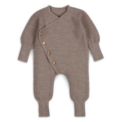 Halfen - Feinstrick-Overall mit Holzknöpfen - nuss