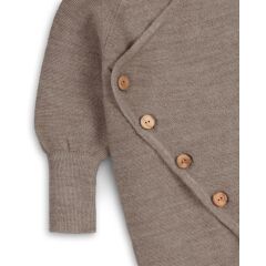 Halfen - Feinstrick-Overall mit Holzknöpfen - nuss