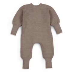 Halfen - Feinstrick-Overall mit Holzknöpfen - nuss