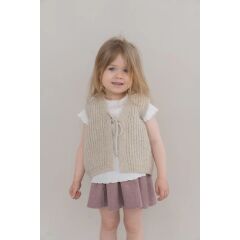 Halfen - Grobstrick-Weste mit Bändchen - beige