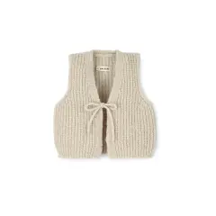 Halfen - Kids Grobstrick-Weste m. Bändchen - beige