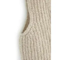 Halfen - Kids Grobstrick-Weste m. Bändchen - beige