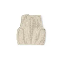 Halfen - Kids Grobstrick-Weste m. Bändchen - beige