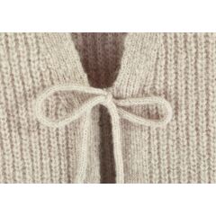 Halfen - Grobstrick-Weste mit Bändchen - beige