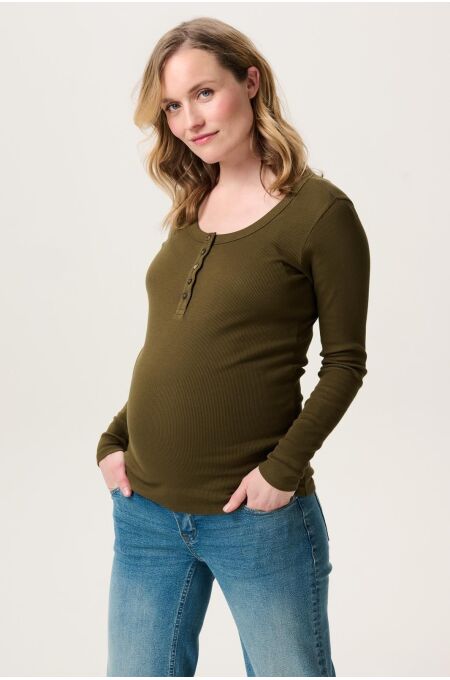 Noppies - Nursing Top l. sleeve - Dark Olive
