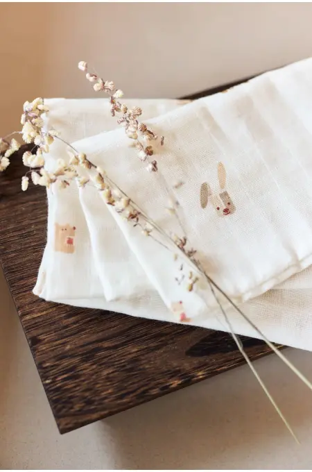 Jollein - Spucktuch Hydrophil 70x70cm Animal Friends (3pack)