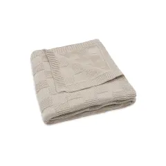 Jollein - Decke Wiege 75x100cm Box Knit Warm Sand GOTS