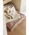 Jollein - Decke Wiege 75x100cm Box Knit Warm Sand GOTS