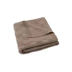 Jollein - Decke Wiege 75x100cm Box Knit Milky Coffee GOTS