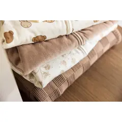 Jollein - Decke Wiege 75x100cm Box Knit Milky Coffee GOTS