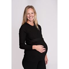 Love2wait - Strickpulli mit Gürtel - black