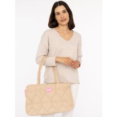 Zwillingsherz - Stepptasche "Smile" - beige