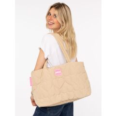 Zwillingsherz - Stepptasche "Smile" - beige