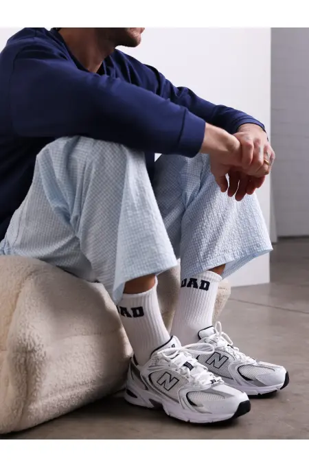 Famvibes - DAD COLLEGE Socken - weiß/navy
