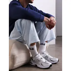 Famvibes - DAD COLLEGE Socken - weiß/navy