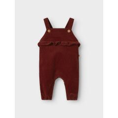 LilAtelier - Cord Latzhose mit Rüsche - hot chocolate