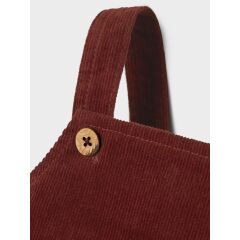 LilAtelier - Cord Latzhose mit Rüsche - hot chocolate