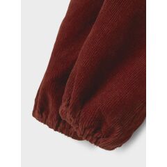 LilLAtelier - Cord Latzhose mit Rüsche - hot chocolate