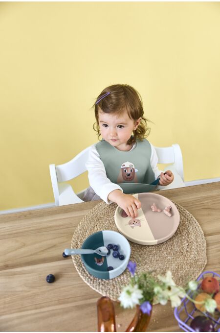 Lässig - Kinderteller Silikon - Tiny Team - Katze