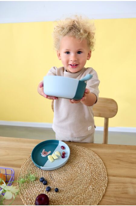 Lässig - Kinderschüssel Silikon - Tiny Team - Hund