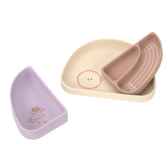 Lässig - Kinder Menüteller Silikon (3-teilig) - Tiny Team, Katze