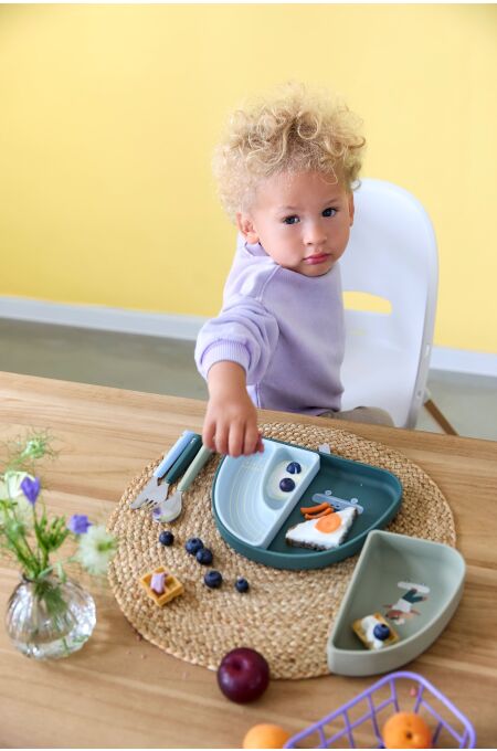 Lässig - Kinder Menüteller Silikon (3-teilig) - Tiny Team, Hund