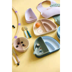 Lässig - Kinder Menüteller Silikon (3-teilig) - Tiny Team, Hund