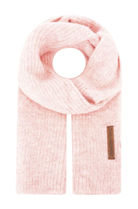 Zwillingsherz - Wollschal Mix "Rippe & Patch" - rose