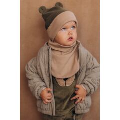 Woolyorganic - Beanie mit Teddy-Ohren - tea leaf/savannah