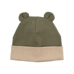 Woolyorganic - Beanie mit Teddy-Ohren - tea leaf/savannah