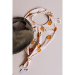 Woolyorganic - Dreieckstuch mit Schnullerhalter - Orangen...