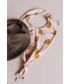 Woolyorganic - Dreieckstuch mit Schnullerhalter - Orangen Print