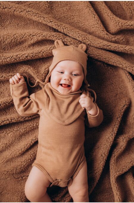 Woolyorganic - Merinowolle/Seide Longsleeve Body - stucco